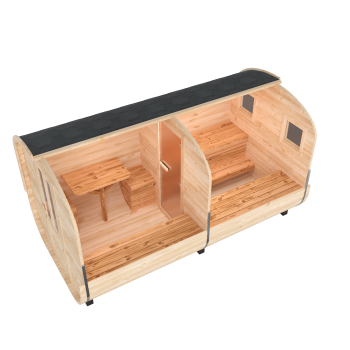 Preview: Fasssauna / Gartensauna / Banja / Quadro 4,0 m mit Vorraum